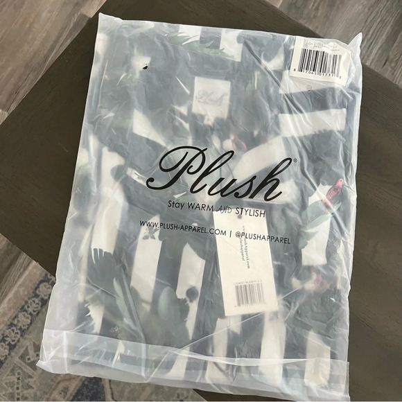 Revolve Plush PJ Set in Black & White Jungle Stripe - Picture 3 of 4